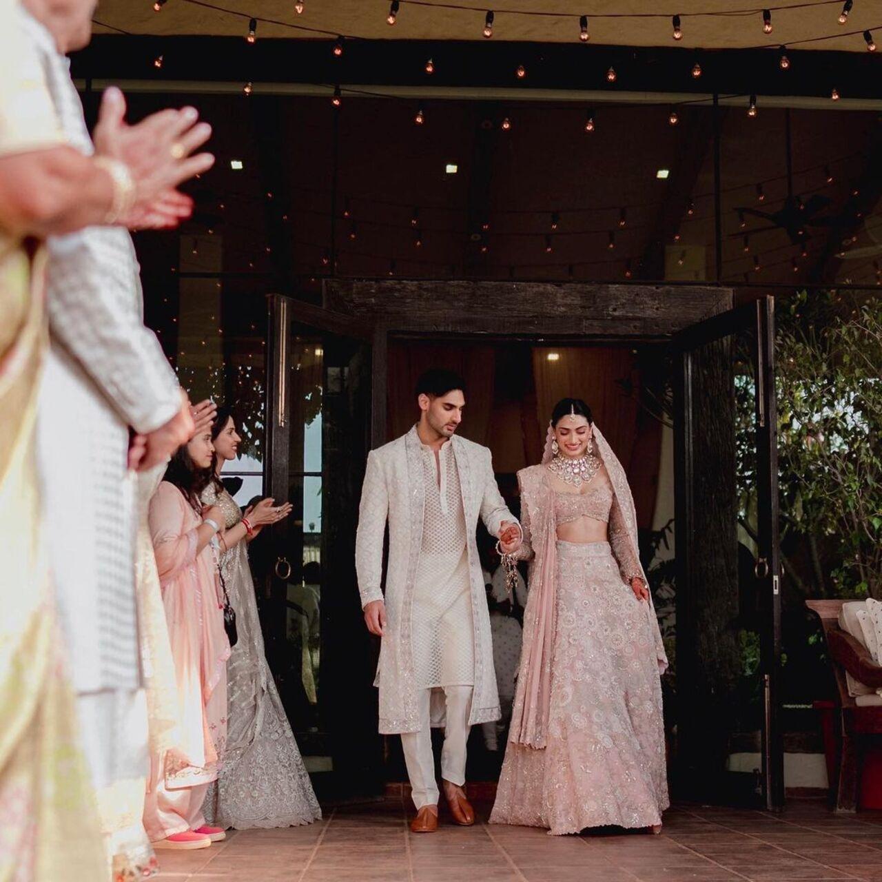 Athiya Shetty's younger brother, Ahan Shetty, walked her down the aisle at her wedding with KL Rahul in January this year